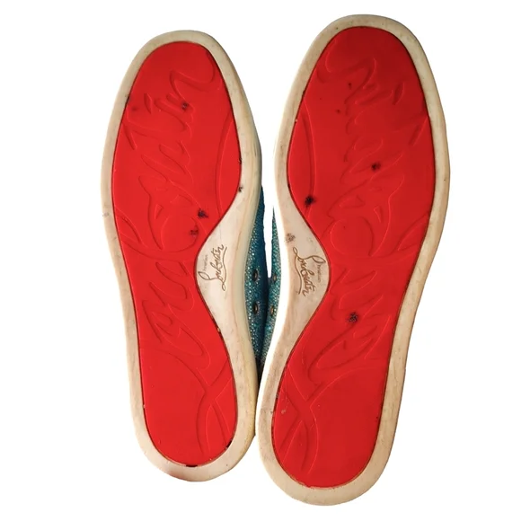 Christian Louboutin Blue & Silver Crystal Strass Louis Junior AB High Sn… - Picture 4 of 16